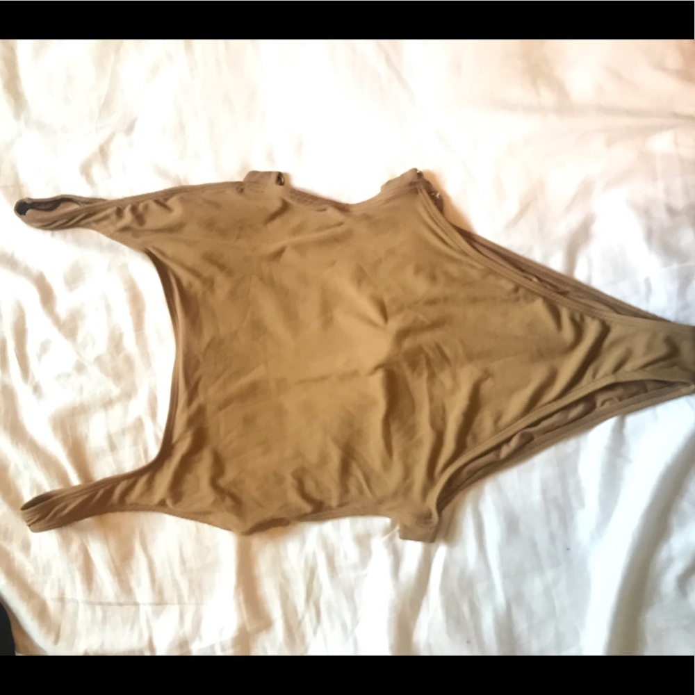 L*Space Camel Ribbed One Piece Swimsuit Size 10/L - Picture 4 of 8